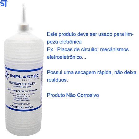 Álcool Isopropílico 99 8 Isopropanol Implastec Garrafa 1 Litro