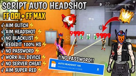 UPDATE TERBARU SCRIPT AUTO HEADSHOT REGEDIT GLITCH DI JAMIN 100