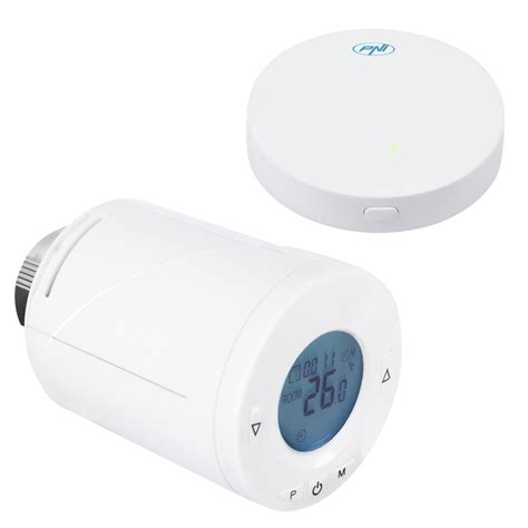 Kit Wifi Cap Termostatic Inteligent Pni Ct25t Pentru Calorifer Hub Pni Ct25wifi Cu Control