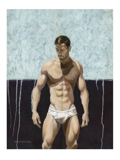 WHITE PARTY Male Nude Gay Man Shirtless Adult Underwear Erotic Portrait Figure