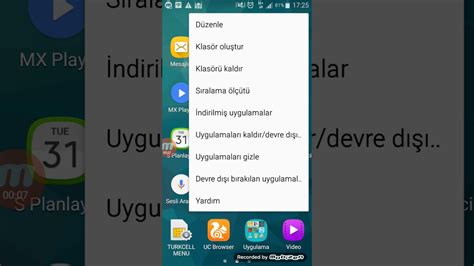 Uygulama Gizleme G Sterme S S S A A A A Note Edge Samsung Lg