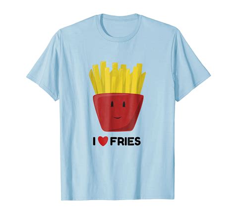 I Love Fries Emoticon T Shirt French Fries Lovers Ln Lntee