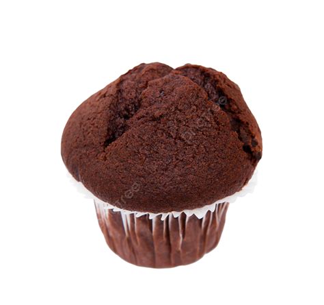 Chocolate Muffin Isolated On The White Background Dark Liquid Candy