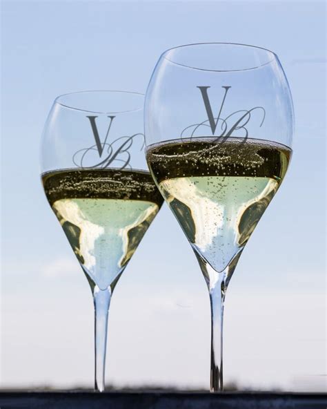 Coppia Di Bicchieri Flute Franciacorta Personalizzati Con Monogramma