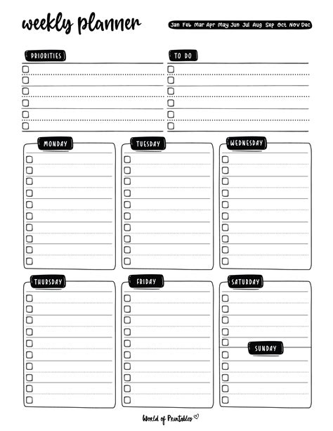 Weekly Planner Templates Weekly Planner Free Weekly Planner Design