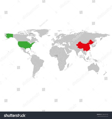 Usa China World Map Background Vector Stock Vector (Royalty Free ...