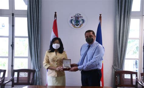 Thai Ambassador Pays Courtesy Call On Minister Radegonde Seychelles Nation