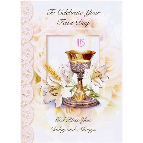 To Celebrate Your Feast Day Greetings Card Catholic Mass Cards For All Occasions Pilgrim