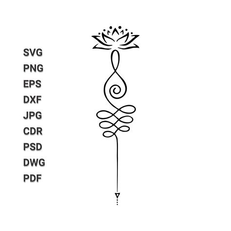 S Mbolo Unalome Svg Unalome Espiritual Con Flor De Loto Svg Unalome