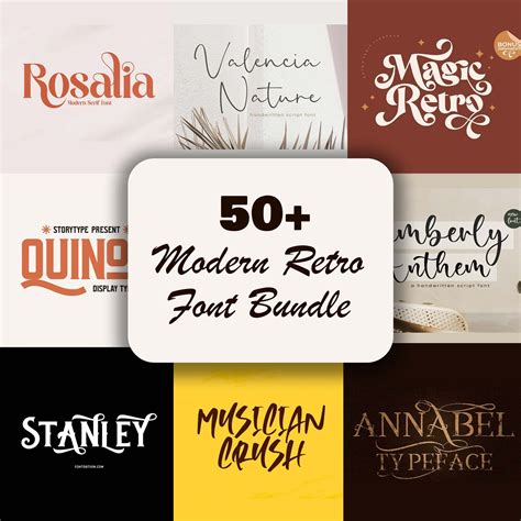 Modern Retro Font Bundle Collection Font Bundle Cricut Font For