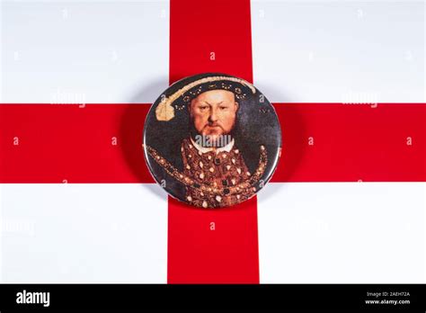 London UK December 5th 2019 A Pin Badge Of King Henry VIII