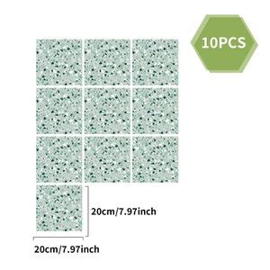 FUNLIFE Sage Green Terrazzo Backsplash Tile Decals Peel And Stick