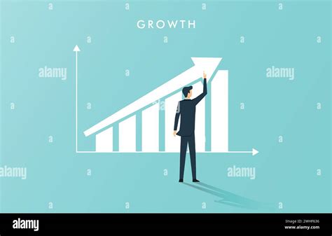 Business Growth Concept With Upward Arrow Chart Symbol Of Success And