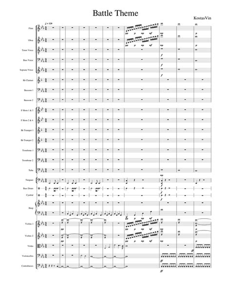 Battle Theme Sheet Music For Trombone Soprano Tenor Tuba And More Instruments Symphony