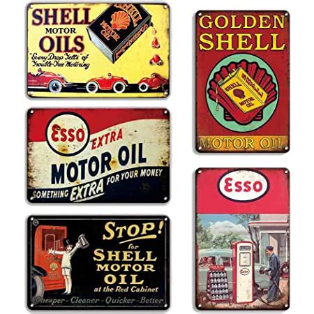 Amazon Flowerbeads Pcs Gas Motor Oil Antique Tin Signs Vintage