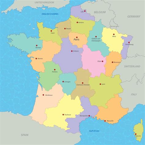 Mapa De Francia Vector Premium