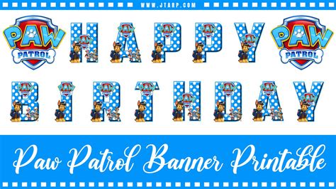 Paw Patrol Happy Birthday Banner Printable