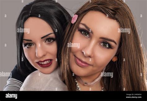 Best Friends Portrait Of Two Beautiful Girls Stock Photo Alamy