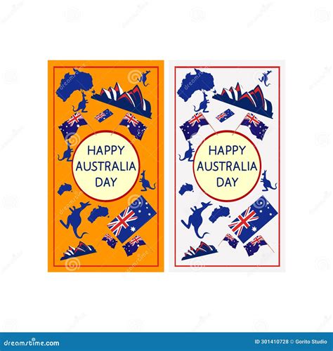 Happy Australia Day 26 January Vector Illustration Stock Photo