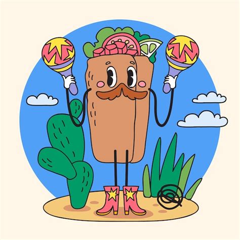 Ilustraci N De Dibujos Animados De Alimentos Dibujados A Mano Vector