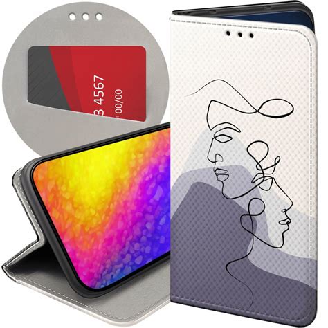 ETUI DO MOTO E20 E30 E40 WZORY CONTINUOUS LINE ART KRESKA LINIE