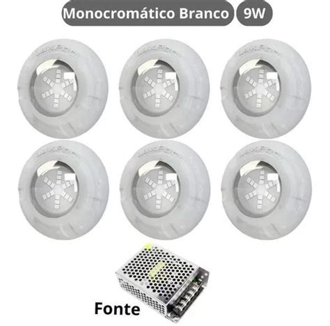 Kit de iluminación blanca para piscinas de 96 m y 6 LED con fuente