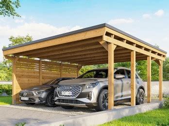 Carport Bois Voitures Castellane M Avec Toit Plat