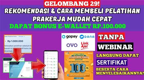 Gelombang Rekomendasi Cara Dan Membeli Pelatihan Prakerja Yang Mudah