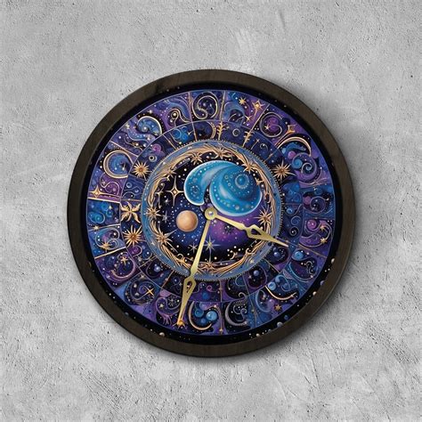 Zodiac Wall Clock Astronomical Clock Wooden Frame Clock Wall Clock