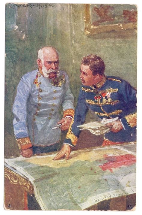 Kaiser Franz Josef I von Österreich Ungarn studiert eine Karte