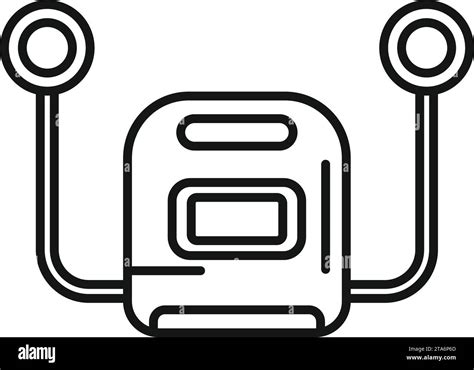 Cardiopulmonary Defibrillator Icon Outline Vector First Aid Help