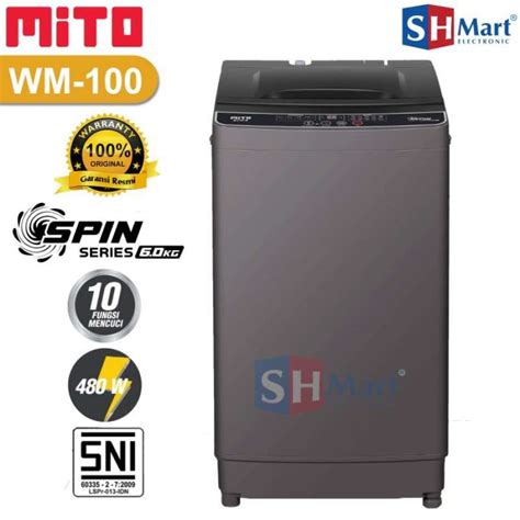 Jual Mito Mesin Cuci 1 Tabung 6 Kg Full Otomatis Wm100 Wm 100 Spin