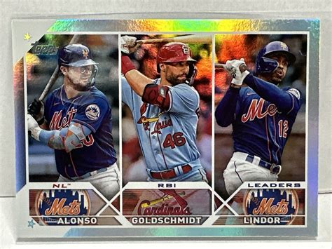 Topps Series Rainbow Foil Rbi Leaders Alonso Goldschmidt