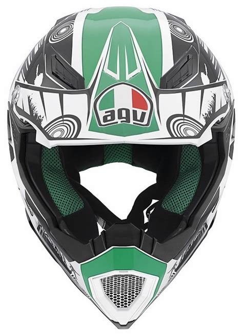 Moto Cross Enduro Helmet Agv Ax Evo Multi Cool White Black Green For