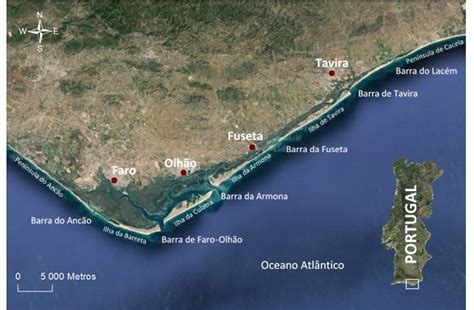 1 Representação do sistema lagunar da Ria Formosa as principais