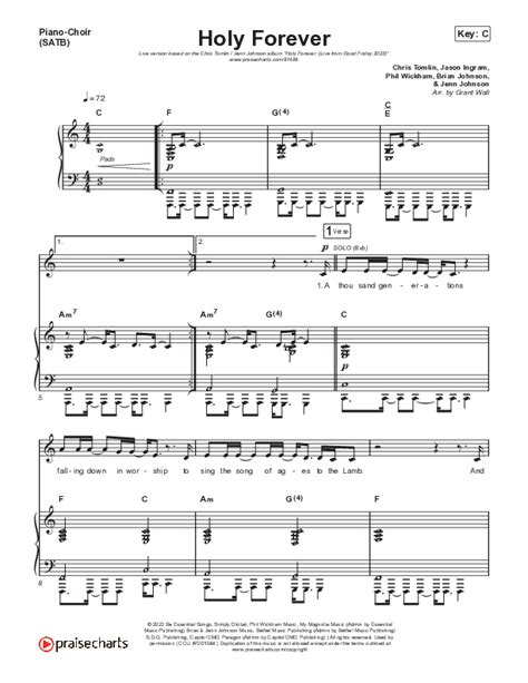 Holy Forever Live From Good Friday Sheet Music Pdf Chris Tomlin