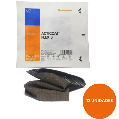 Acticoat flex 3 tam 10X10CM caixa C 12 un smith nephew ÁgilMed