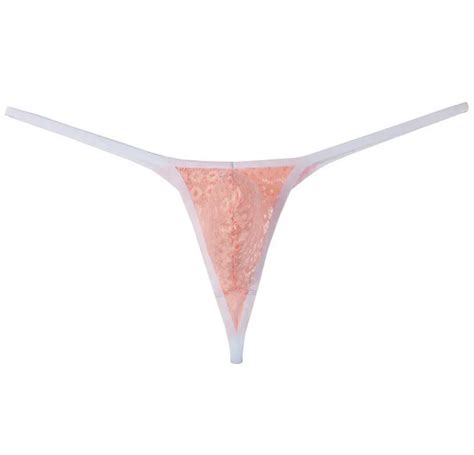 Sexy Pouch String Micro Thong Men Tanga See Through Lace Bikini T Back Underwear Ebay