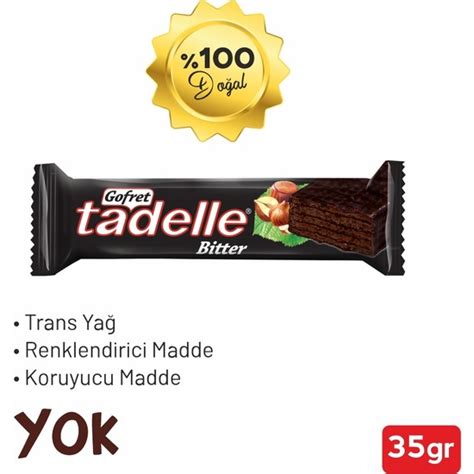 Tadelle Bitter Çikolatalı Gofret 35 gr x 24 lü Fiyatı