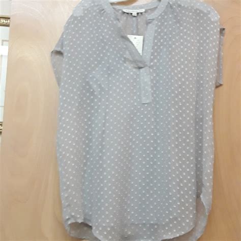 Anthropologie Tops Anthro Daniel Rainn Grey Shimmer Silver Swiss