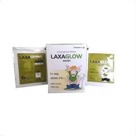 Ayurvedic Herbs Laxaglow Laxative Sachets Non Prescription Packaging