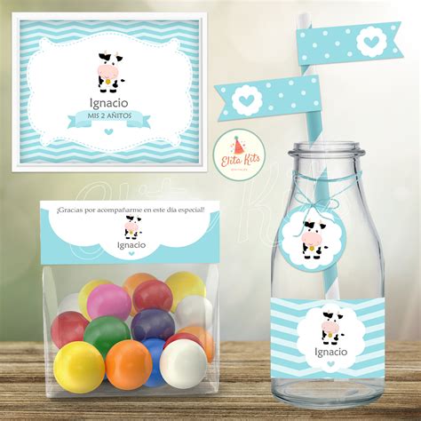 Kit Imprimible Vaca Vaquita Nene Personalizado