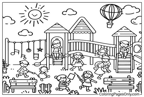 20 Playground Coloring Pages - ColoringPagesOnly.com