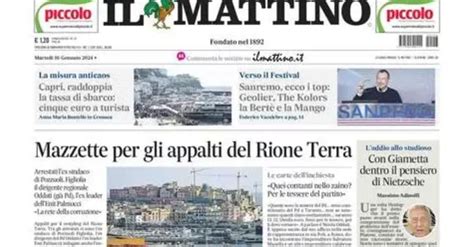 La Prima Pagina Il Mattino I Nodi Del Napoli Darabia Sono Tutti A