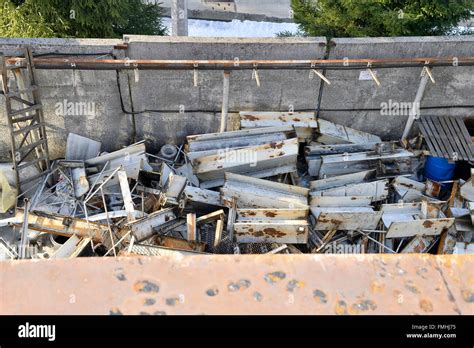 Storage of metal waste production Stock Photo - Alamy