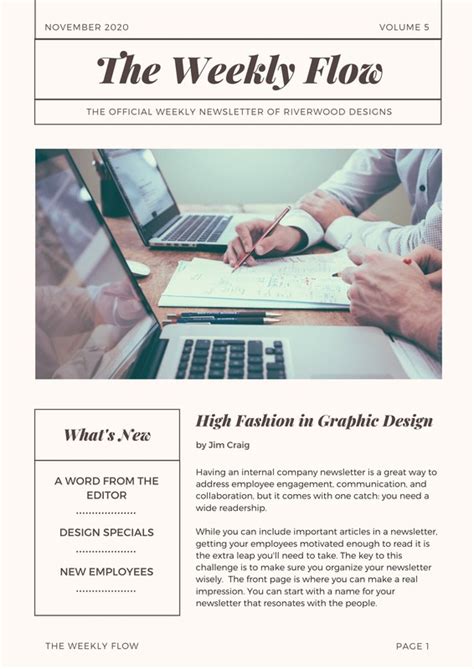 Free Custom Printable Company Newsletter Templates Canva