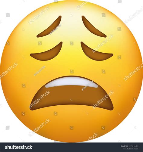 Exhausted Emoji Tired Emoticon Yellow Face Stock Vector Royalty Free