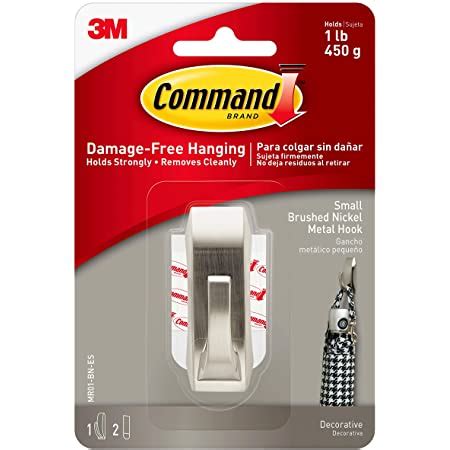 Command Small Brushed Nickel Hooks With Strips Fc Bn Amazon Co Uk