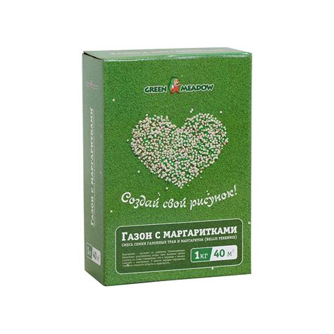 Семена газона GREEN MEADOW Газон с маргаритками Создай свой рисунок 1 ...