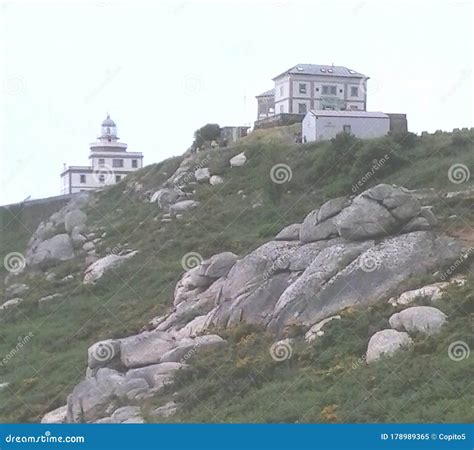 Finisterre Lighthouse at the Top of the Cantabrica Hill, La CoruÃ±a ...